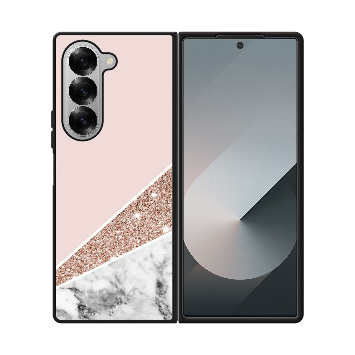 Pink Marble Glitter Case Samsung Galaxy Z Fold 6 5G BC0017