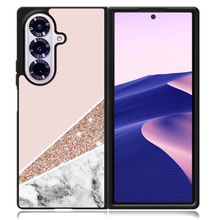 Pink Marble Glitter Samsung Galaxy Z Fold 7 5G Case BC0017