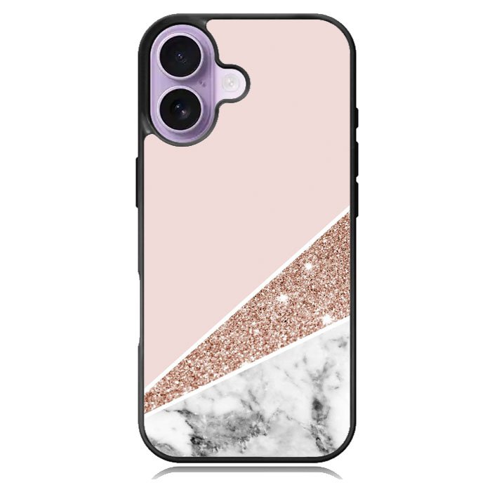 Pink Marble Glitter iPhone 17 Case BC0017