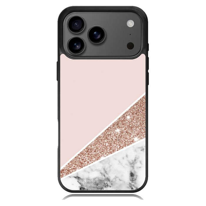 Pink Marble Glitter iPhone 17 Pro Case BC0017