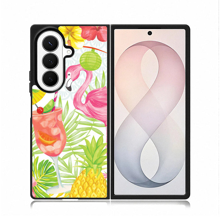 Carry the beautiful Flamingo Party Samsung Galaxy Z Fold 8 Ultra Case BC0068
