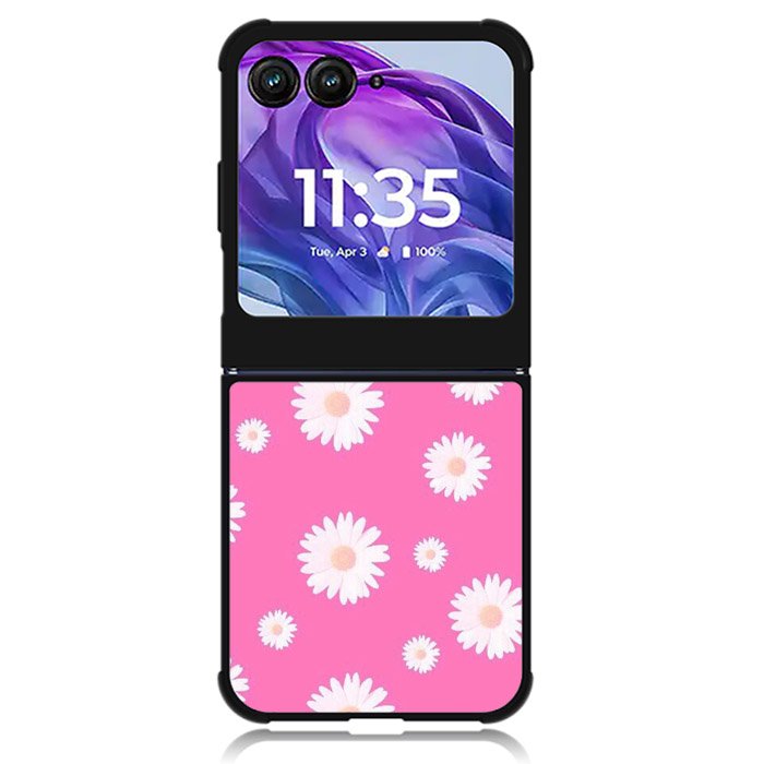 Pink Daisy Motorola Moto Razr 2024 , Moto Razr 50 Case