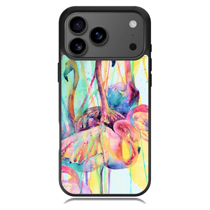 Pink Flamingo Watercolor iPhone 17 Pro Max Case BC0016