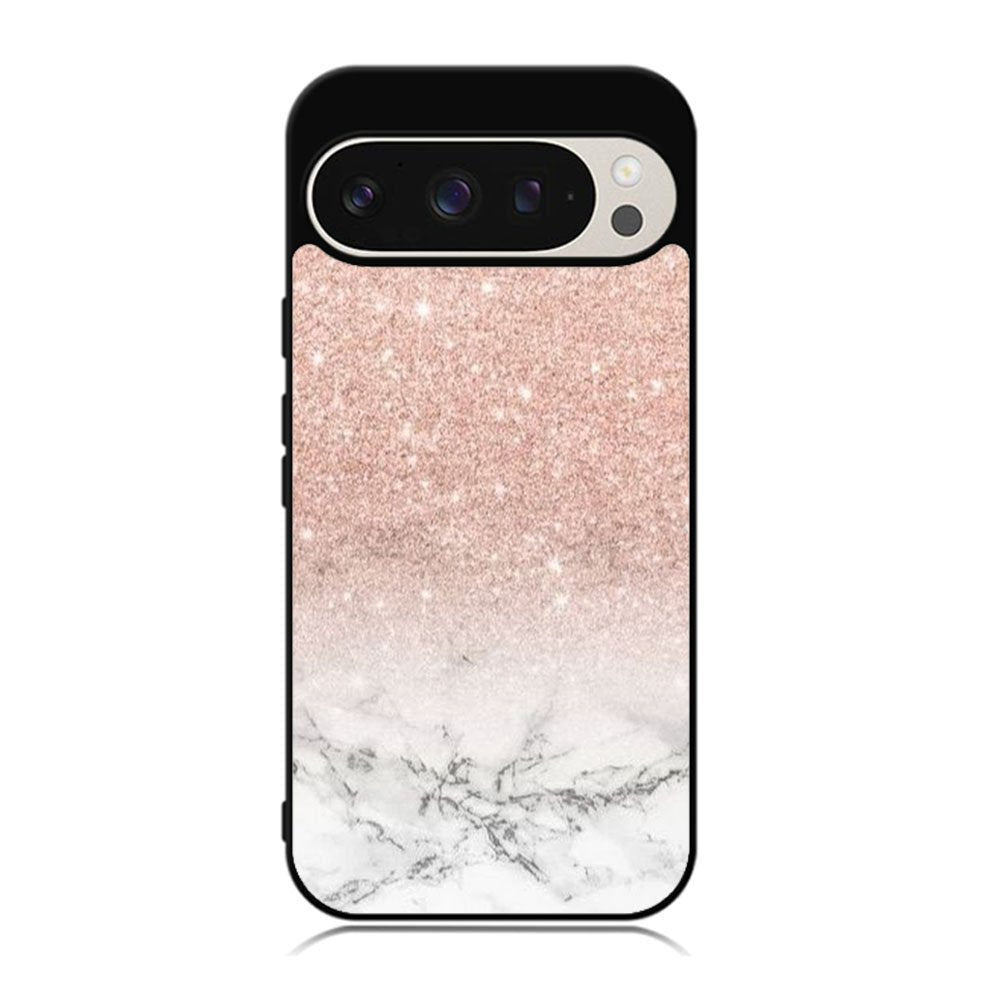 rose gold glitter ombre white marble Case Google Pixel 9 Pro XL BC0020