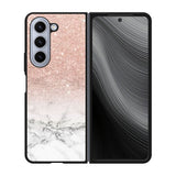 rose gold glitter ombre white marble Case Samsung Galaxy z Fold 5 5G BC0020