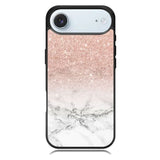 rose gold glitter ombre white marble iPhone 17 Air Case BC0020