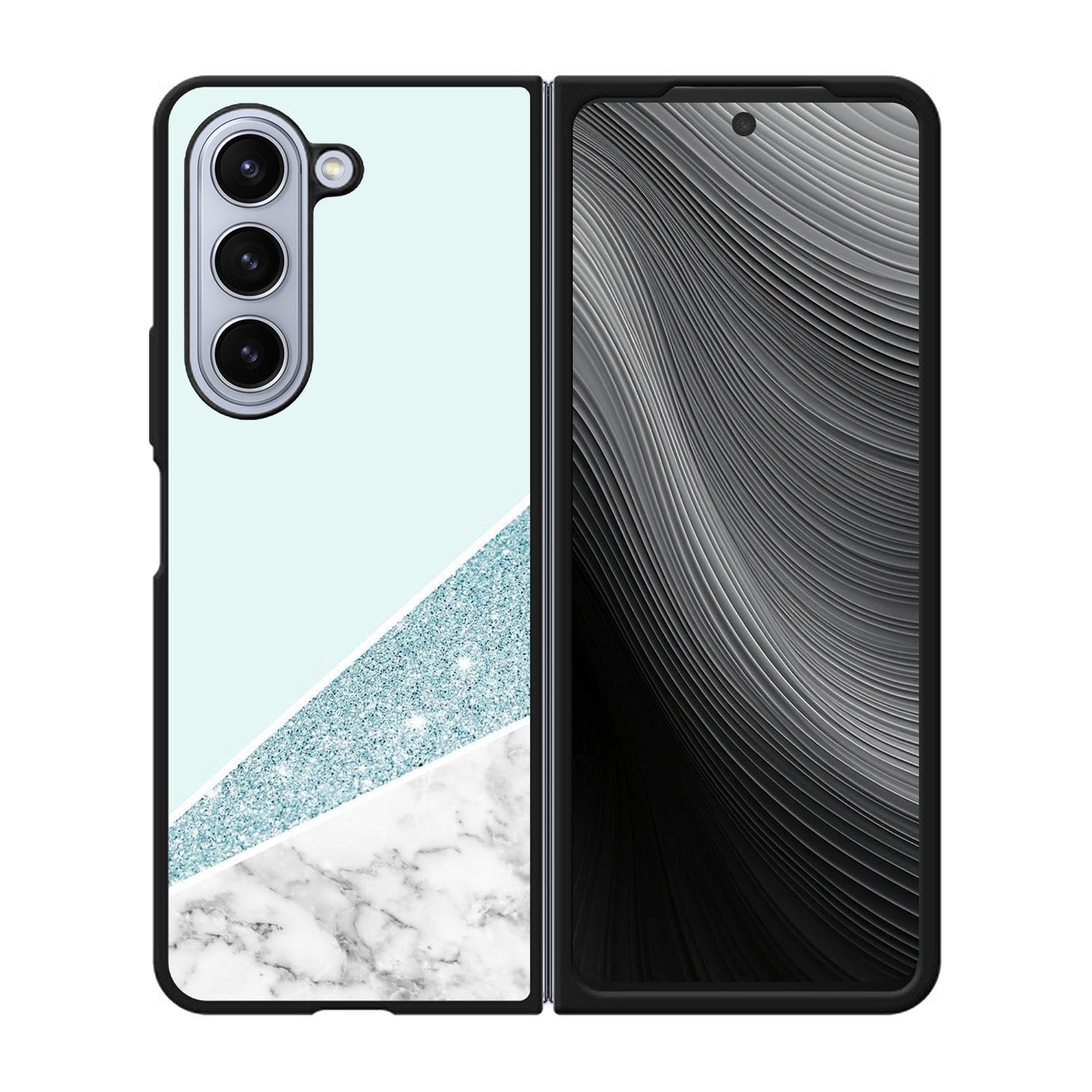 Glitter Marble Blue Case Samsung Galaxy z Fold 5 5G BC0033