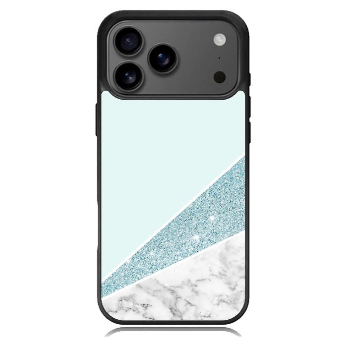 Glitter Marble Blue iPhone 17 Pro Case BC0033