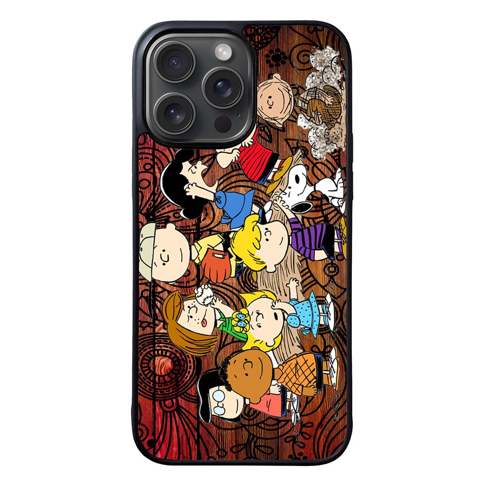 Peanuts In Background Wood Art Case iPhone 15 Pro Max BC2977