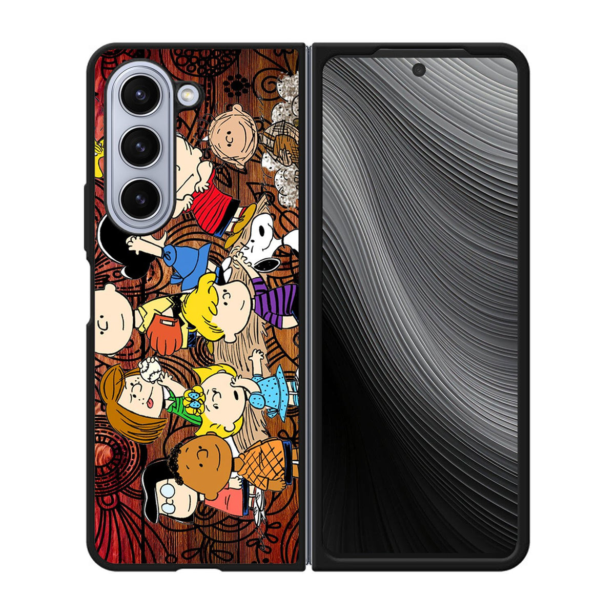 Peanuts In Background Wood Art Case Samsung Galaxy z Fold 5 5G BC2977