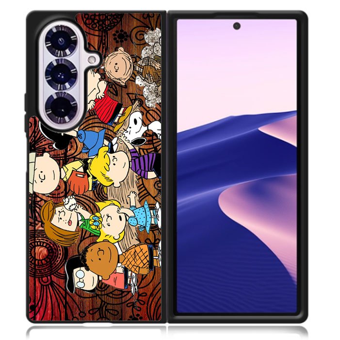 Peanuts In Background Wood Art Samsung Galaxy Z Fold 7 5G Case BC2977