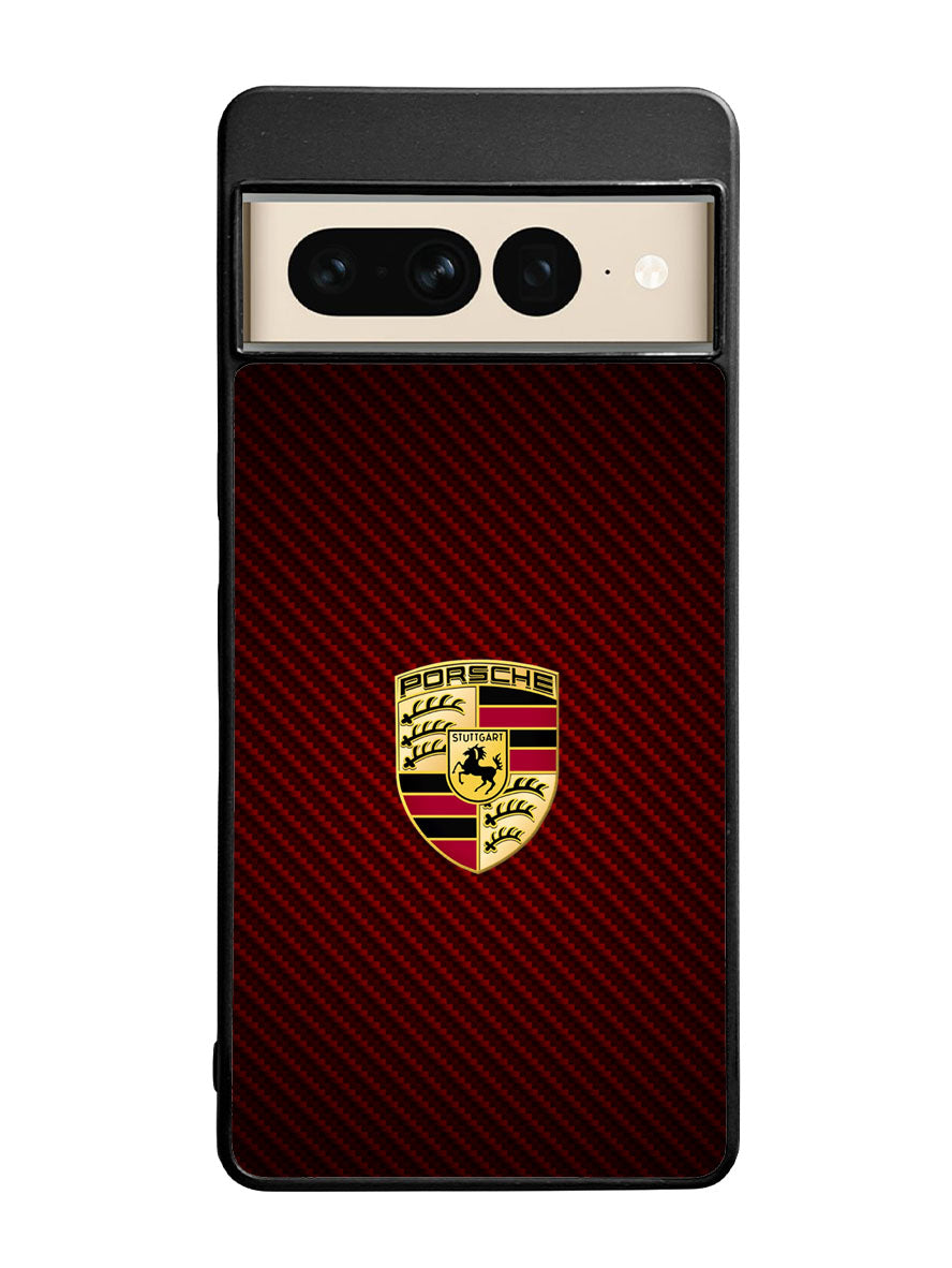 Porsche Logo Carbon Red Google Pixel 7 Pro Case