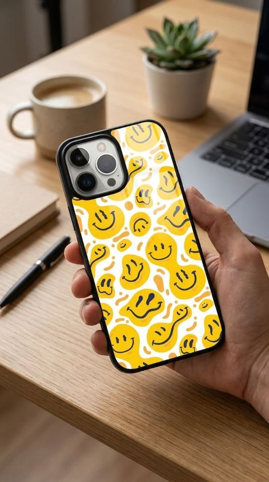Smiley Faces Protective Case Compatible with iPhone, Samsung & Google Pixel YW0084