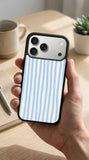 Stripes Blue White Protective Case Compatible with iPhone, Samsung & Google Pixel YW0085