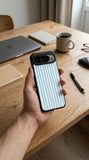 Stripes Blue White Protective Case Compatible with iPhone, Samsung & Google Pixel YW0085