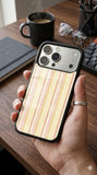 Yellow Pink Stripes Protective Case Compatible with iPhone, Samsung & Google Pixel YW0090