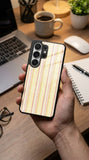 Yellow Pink Stripes Protective Case Compatible with iPhone, Samsung & Google Pixel YW0090
