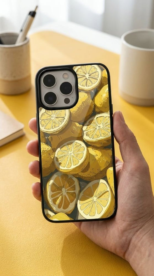 Lemon Art Protective Case Compatible with iPhone, Samsung & Google Pixel YW0093