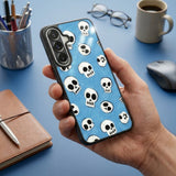 Skull Pattern Blue Protective Case Compatible with iPhone, Samsung & Google Pixel YW0101