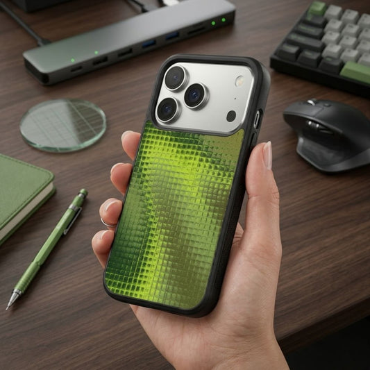 Ripple Glass Green Protective Case Compatible with iPhone, Samsung & Google Pixel YW0129