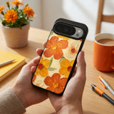 Flower Orange Art Protective Case Compatible with iPhone, Samsung & Google Pixel YW0134