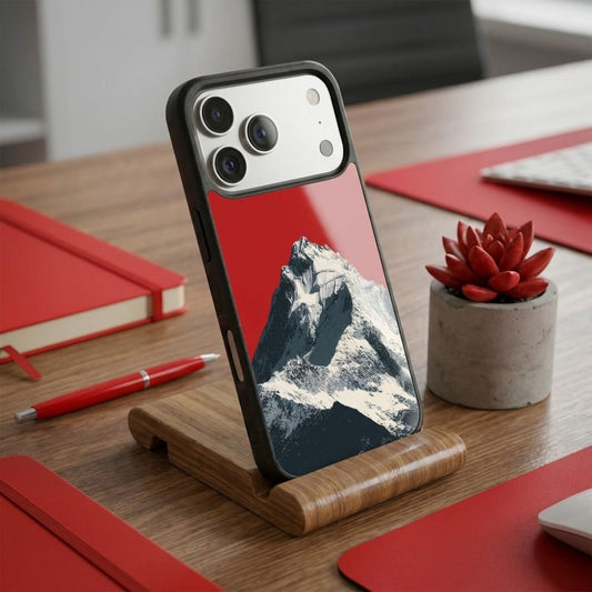 Mountain On Red Protective Case Compatible with iPhone, Samsung & Google Pixel YW0136
