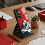 Mountain On Red Protective Case Compatible with iPhone, Samsung & Google Pixel YW0136