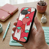 Rabbit On Strawberry Protective Case Compatible with iPhone, Samsung & Google Pixel YW0138
