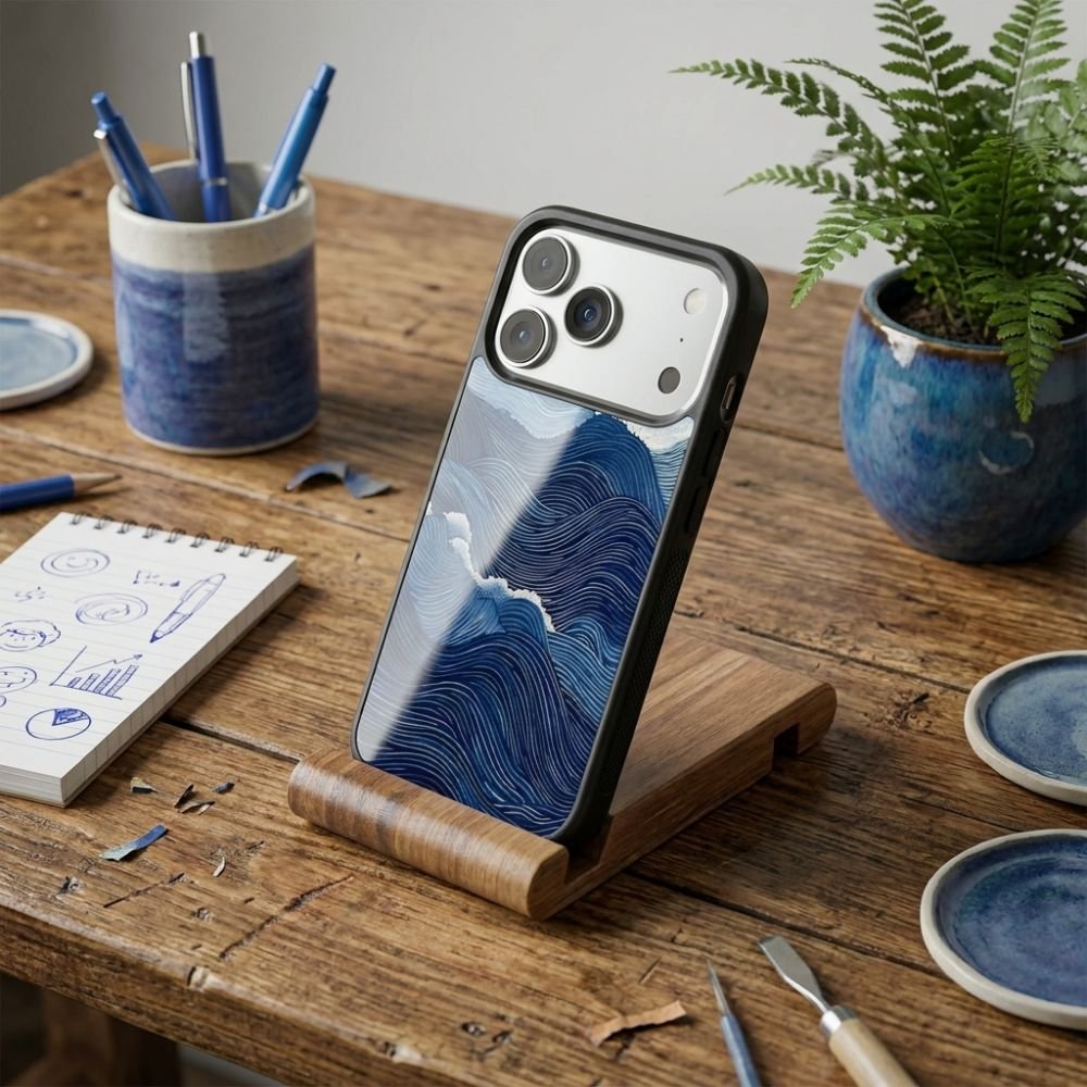 Blue Wave Protective Case Compatible with iPhone, Samsung & Google Pixel YW0140