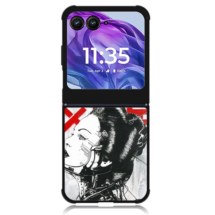 Japanesse Cyberpunk Motorola Moto Razr 2024 , Moto Razr 50 Case