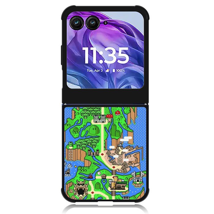 Super Mario World Map Motorola Moto Razr 2024 , Moto Razr 50 Case