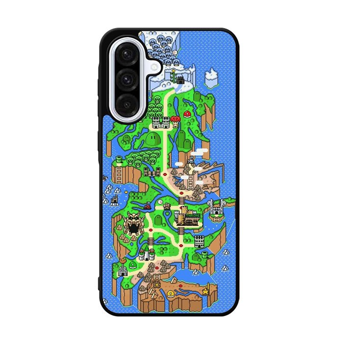 Super Mario World Map Samsung Galaxy A36 Case FE1036