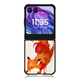 Watercolor art orange red fox animal Motorola Moto Razr Plus 2025/2024 Case, Moto Razr 50 Ultra 5G BC1052