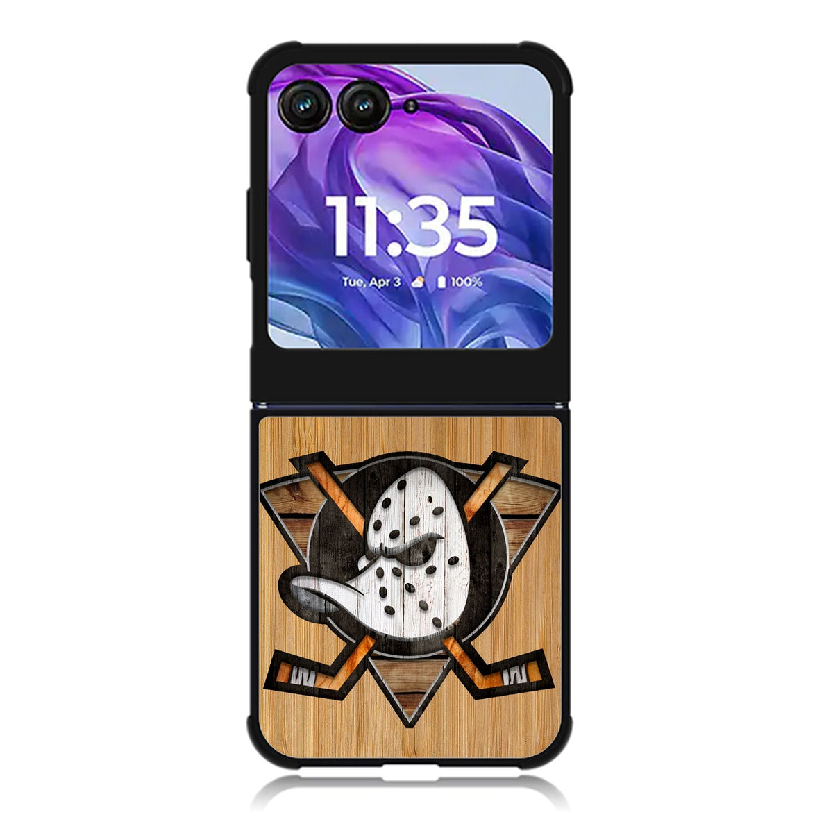 Anaheim Ducks logo wood Motorola Moto Razr 2024 , Moto Razr 50 Case FE1417