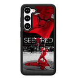 See Red Chicago Bulls Flag Playoff  Z4832 Samsung Galaxy S25 Plus 5G , Samsung Galaxy S25+ 5G Case