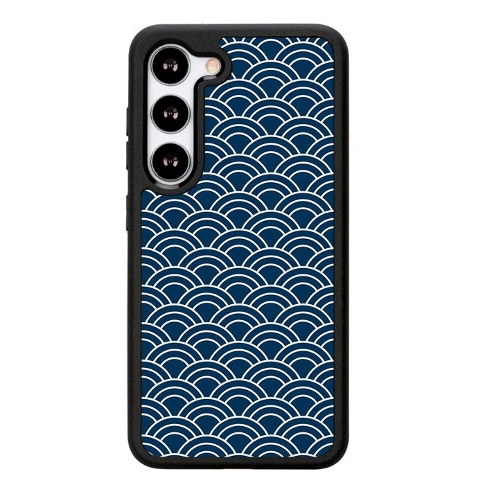 Japanese Gold Cloud Wave Indigo Pattern Z8008 Samsung Galaxy S25 Plus 5G , Samsung Galaxy S25+ 5G Case