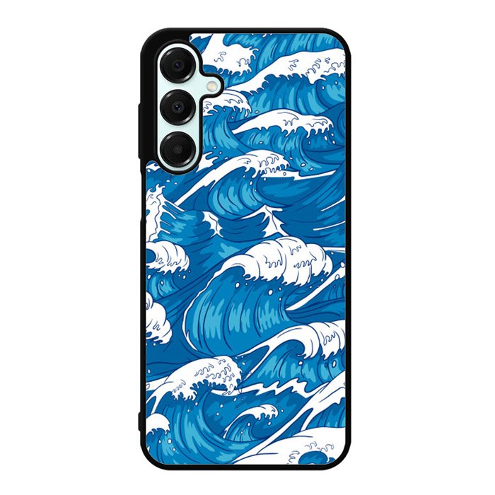 storm waves seamless pattern raging ocean water sea Z8009 Samsung Galaxy A15 5G Case