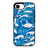 storm waves seamless pattern raging ocean water sea Z8009 iPhone 16e Case