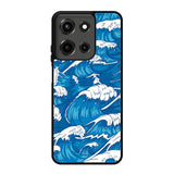 storm waves seamless pattern raging ocean water sea Z8009 Motorola Moto G 5G 2025 Case