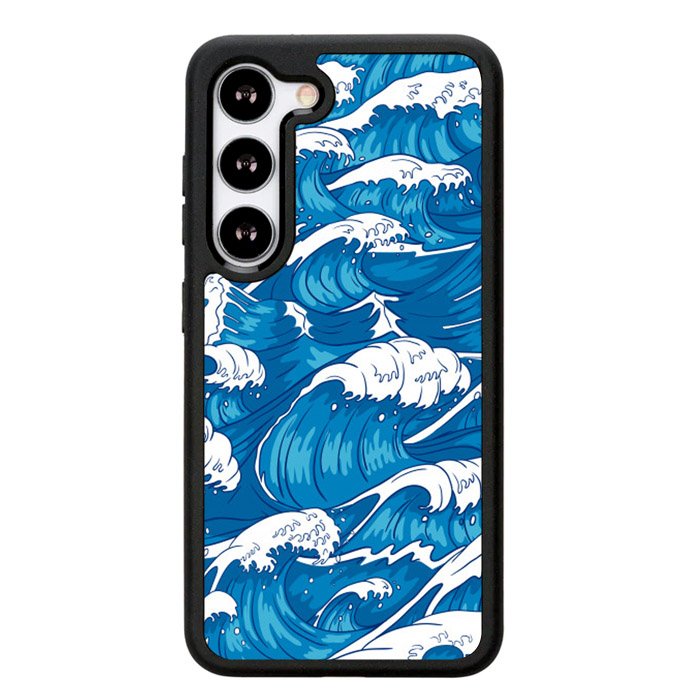 storm waves seamless pattern raging ocean water sea Z8009 Samsung Galaxy S24 Plus 5G , Samsung Galaxy S24+ 5G Case