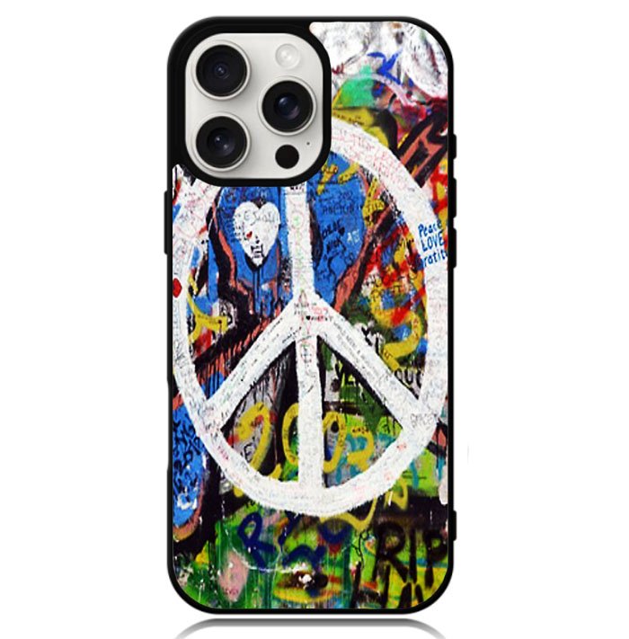 Peace Sign Graffiti Love Art Case iPhone 16 Pro BC1701