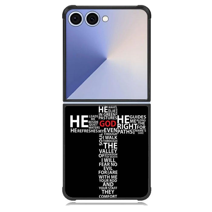 cross typography Samsung Galaxy Z Flip 7 Case BC1706