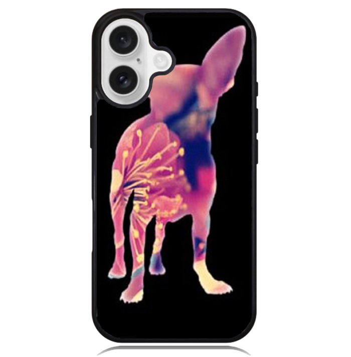 Chihuahua Dog Silhouette Rose Blossom Case iPhone 16 BC1707
