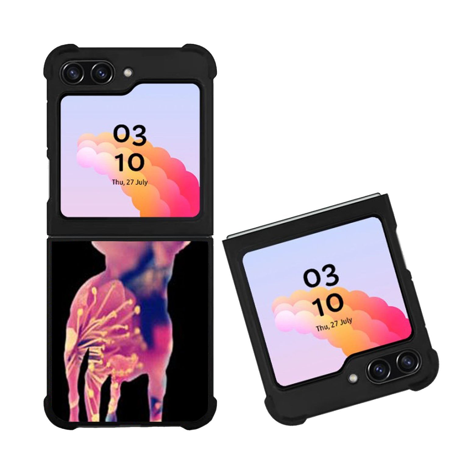 Chihuahua Dog Silhouette Rose Blossom Case Samsung Galaxy Z Flip 5 5G BC1707