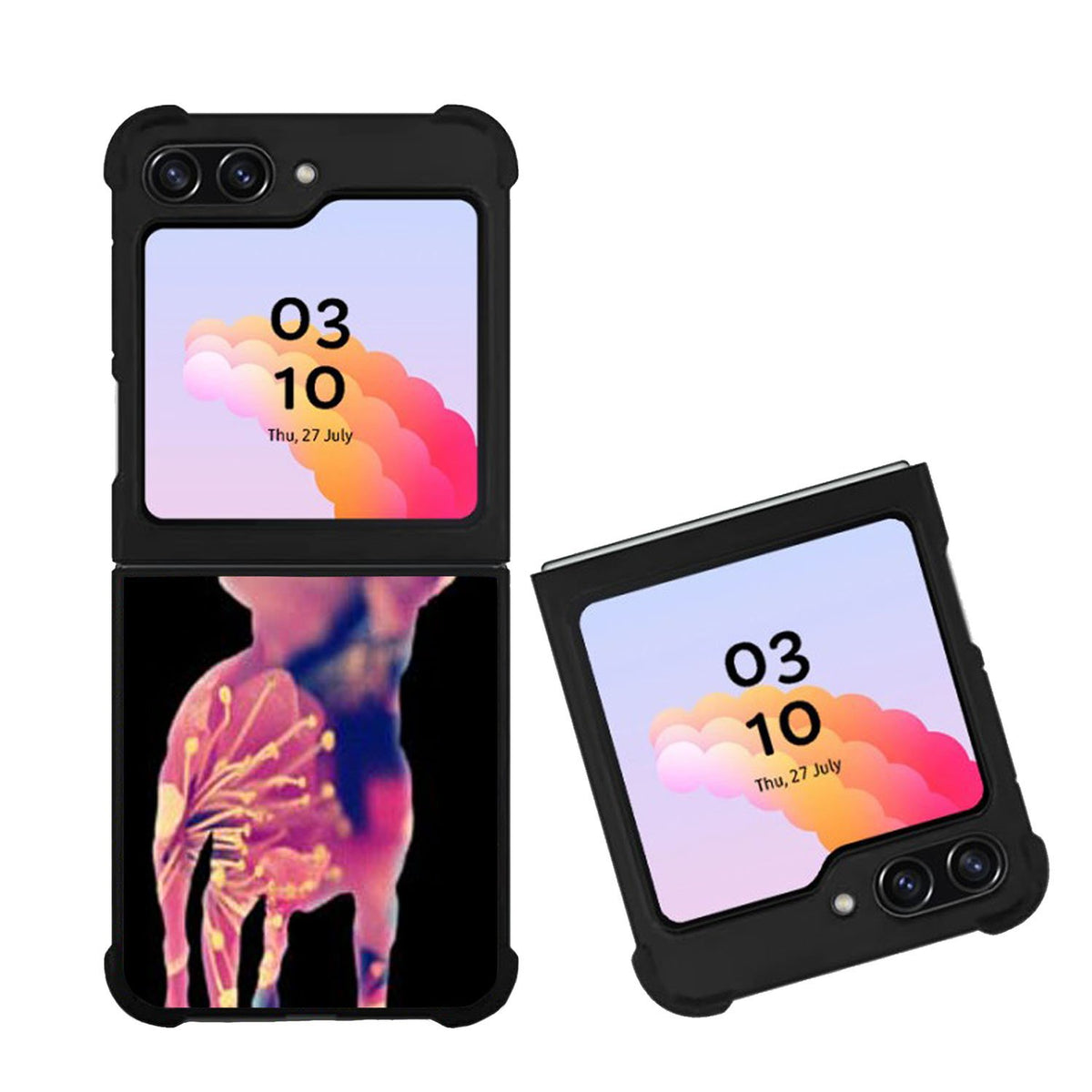 Chihuahua Dog Silhouette Rose Blossom Case Samsung Galaxy Z Flip 5 5G BC1707
