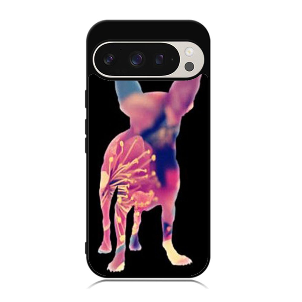 Chihuahua Dog Silhouette Rose Blossom Case Google Pixel 9 Pro XL BC1707