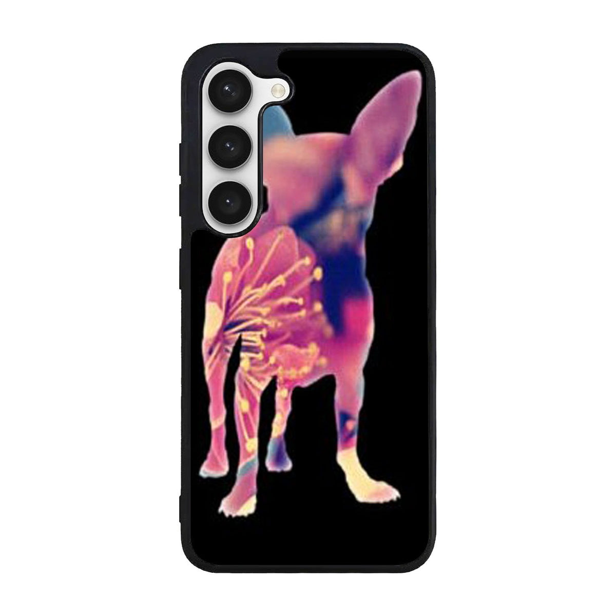 Chihuahua Dog Silhouette Rose Blossom Case Samsung Galaxy S25 5G BC1707