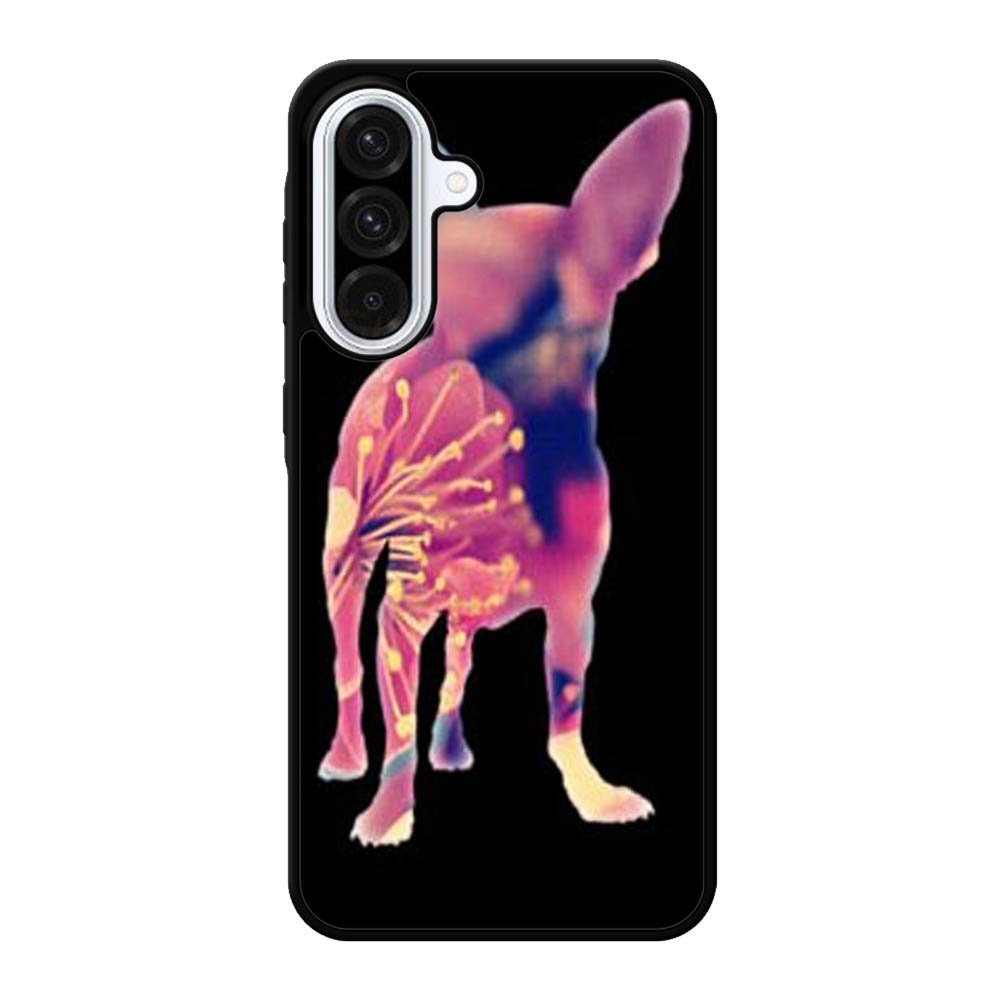 Chihuahua Dog Silhouette Rose Blossom Samsung Galaxy A56 Case BC1707