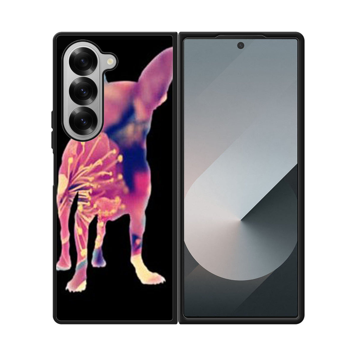 Chihuahua Dog Silhouette Rose Blossom Case Samsung Galaxy Z Fold 6 5G BC1707
