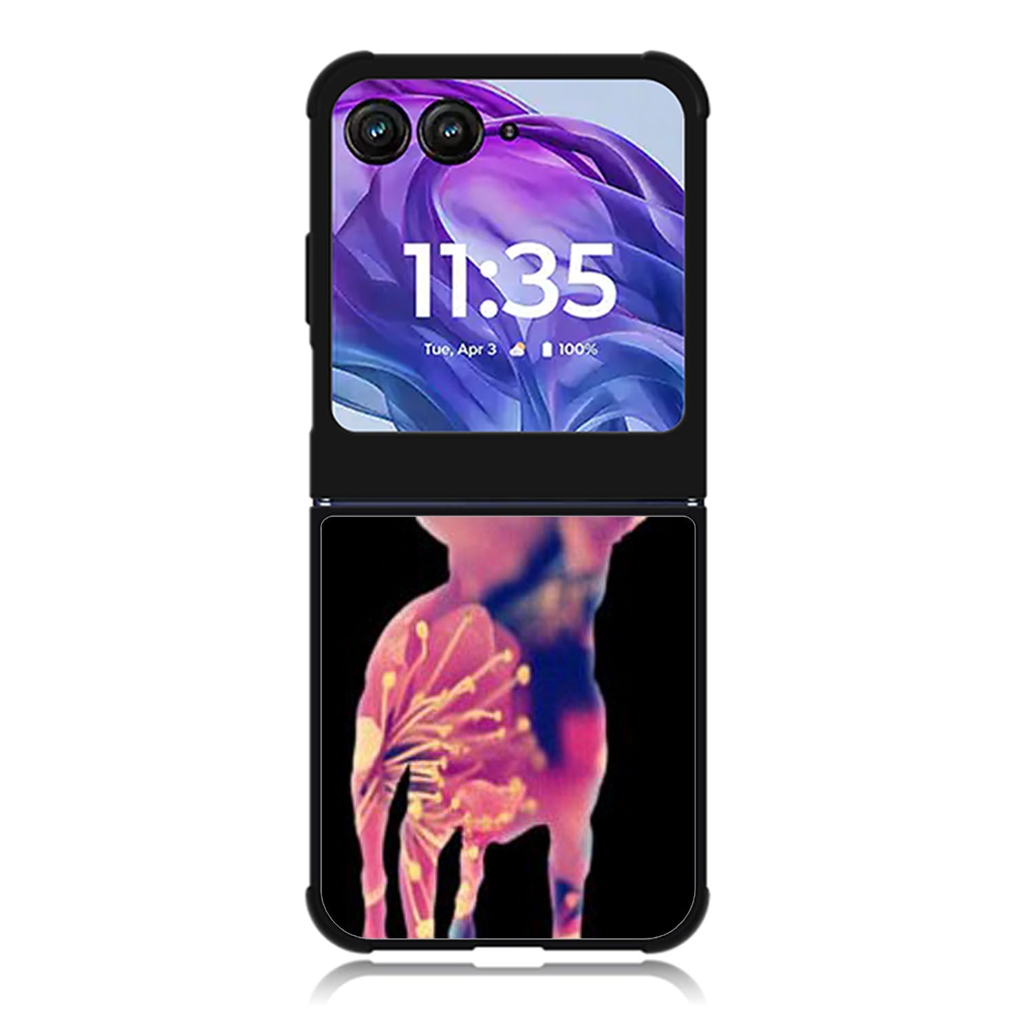 Chihuahua Dog Silhouette Rose Blossom Motorola Moto Razr 2024 , Moto Razr 50 Case FE1707